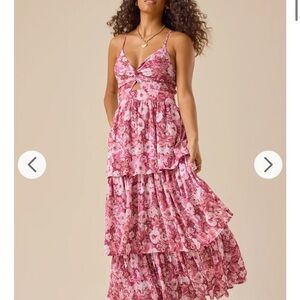 Altar'd State Pink Floral Maxi Dress